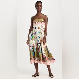 Alemais Evergreen printed maxi linen sundress, XS 2